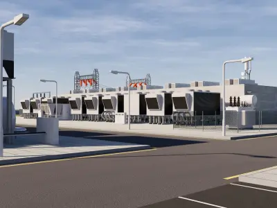  Data Center With Interior and Landscape 