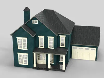 British House Design 16T3  Low-poly 3D model