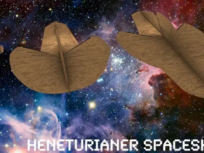 Heneturianer Spaceships Low-poly 3D model