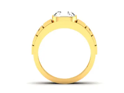 Solitaire Engagement Wedding Women Ring 3D print model 4