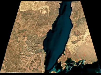 NEOM city in KSA topography Collection 3D model