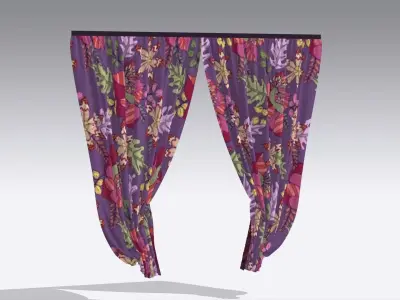 Curtain Low-poly 3D model 24
