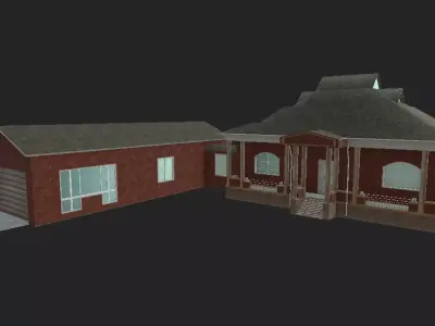 House Low poly model Low-poly 3D model