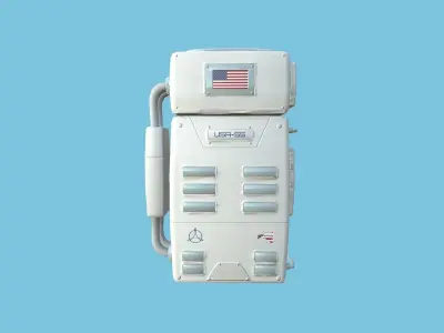 Astronaut Backpack 01 - USA - Character Design Fashion Low-poly 3D model