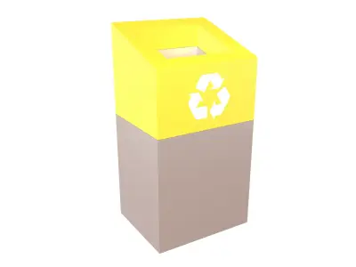 Modern Trash Can v2 001 Low-poly 3D model