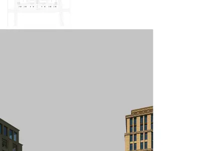 aerial view of buildings 3D model