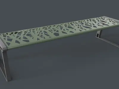 Metal Modern Bench 13 PBR Game Ready Low-poly 3D model