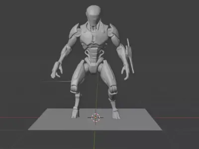 Industrial Worker Bot Low-poly 3D model