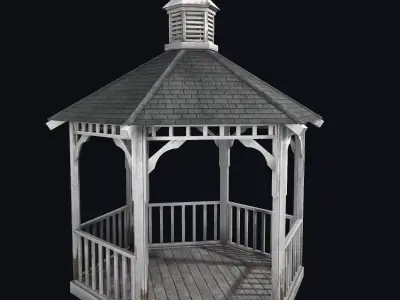 Old gazebo Low-poly 3D model
