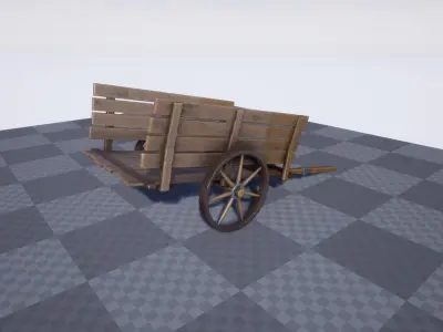 Stylized Medieval Cart Low-poly 3D model