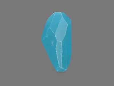 Crystal turquoise quartz cabochon Low-poly 3D model