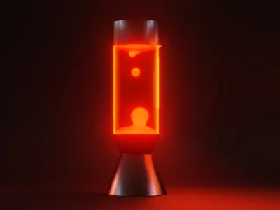 Lava Lamp Retro 3D Render Low-poly 3D model