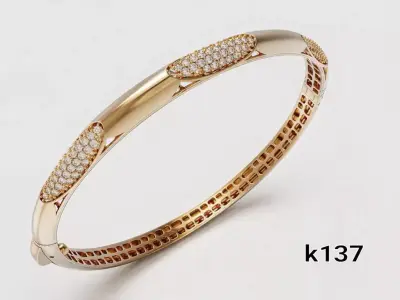 A jeweled bracelet with an elegant design 3D print model