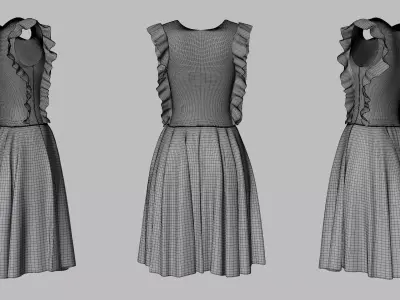 Dress 20 Light Burst Static Low-poly 3D model