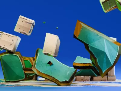 Interactive Object - Breakable Wall Low-poly 3D model