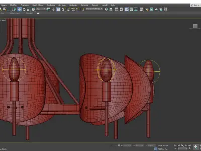 MARION modern chandelier with clear glass shades Low-poly 3D model