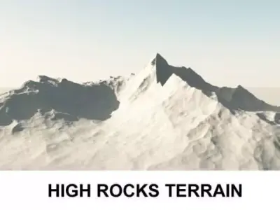 3d Terrain High Rocks 3D model