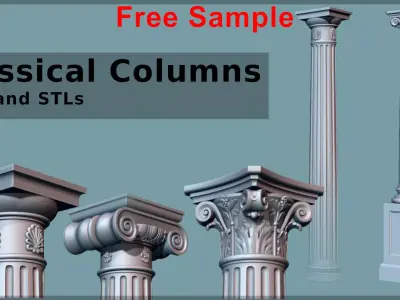 Classical columns free sample Free 3D model