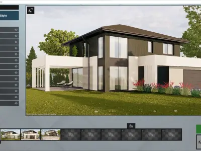 Lumion 12 Two-Story Modern House Full Scene Low-poly 3D model