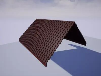 brick roof Free low-poly 3D model