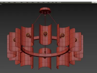 AVAIL chandelier made of glass and metal Low-poly 3D model