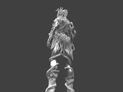 Rylee statue of woman holding sword 3D model