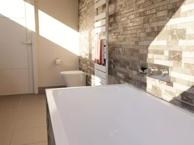 Bathroom scene Low-poly 3D model