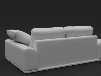 Living Room Chair Low-poly 3D model