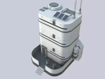 Scifi house Low-poly 3D model order