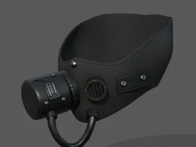 Gas mask respirator scifi futuristic military combat  Low-poly 3D model
