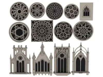 Big Gothic Window collection 3D model