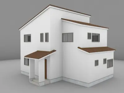 House model for background 14 Low-poly 3D model