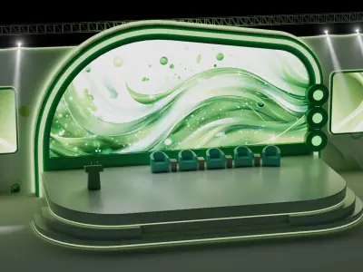 Modern Corporate Conference Stage Design 3D model