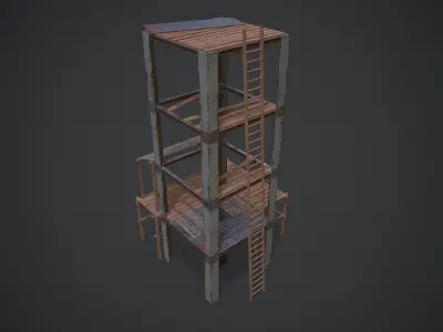 Old Watch Tower Low-poly 3D model