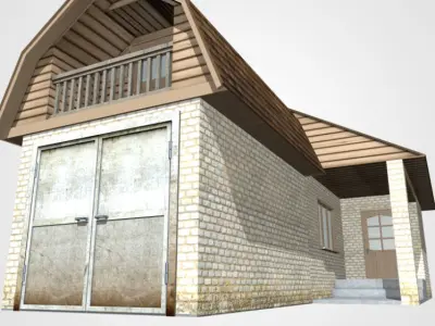 Garage barn 3D model