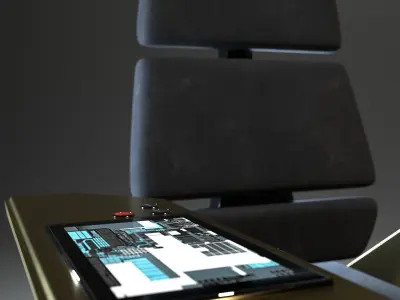 Bridge seat from USS Star Trek Discovery starship Low-poly 3D model