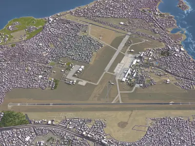Dakar - Airport - DKR Low-poly 3D model