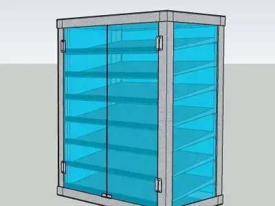 Display case with front and rear access Free low-poly 3D model