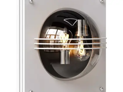 lucide privas  wandlamp buiten 2xe27 ip44  wit 3D model
