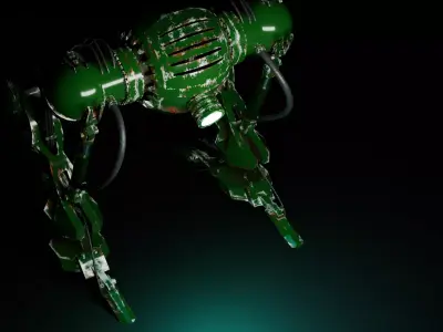 Sci-Fi Mechanical hydraulic Robot  Low-poly 3D model