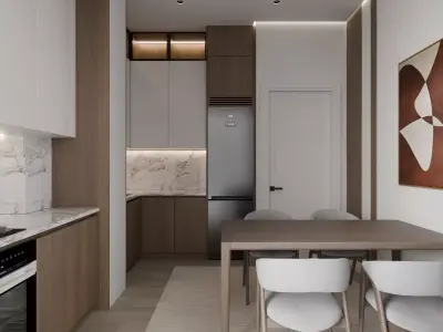 Modern kitchen Low-poly 3D model