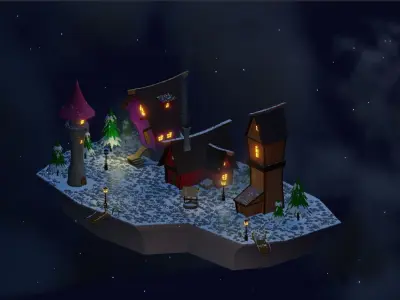 Stylized Village Free 3D model