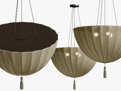 Josef Hoffmann and the Wiener Werkstaette Fabric Pendant 3D model