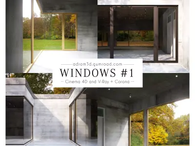 Window Set for Cinema 4D V-Ray and Corona 3D model