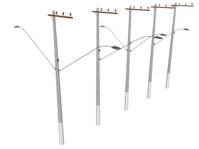 Concrete Lamp Post - Light Pole - Street Light - Group 13 3D model