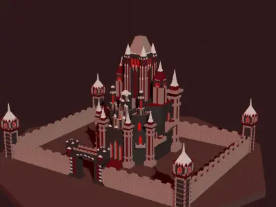 Low Poly Castle Free 3D model