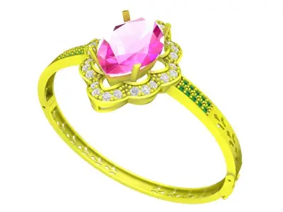 Marquise Halo Ring 3D Model 6449 3D print model