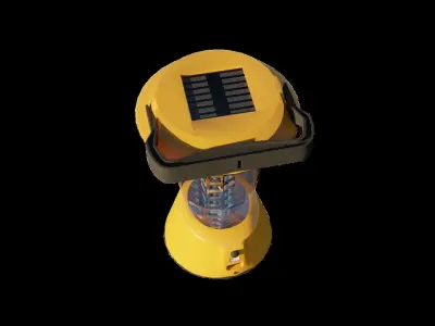 camping lamp with solar panel 3D model