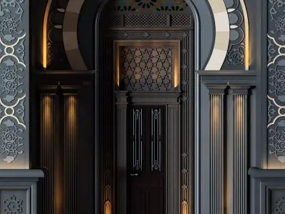  morrocon architectural entrance 921 Low-poly 3D model