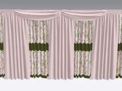 Curtain Low-poly 3D model